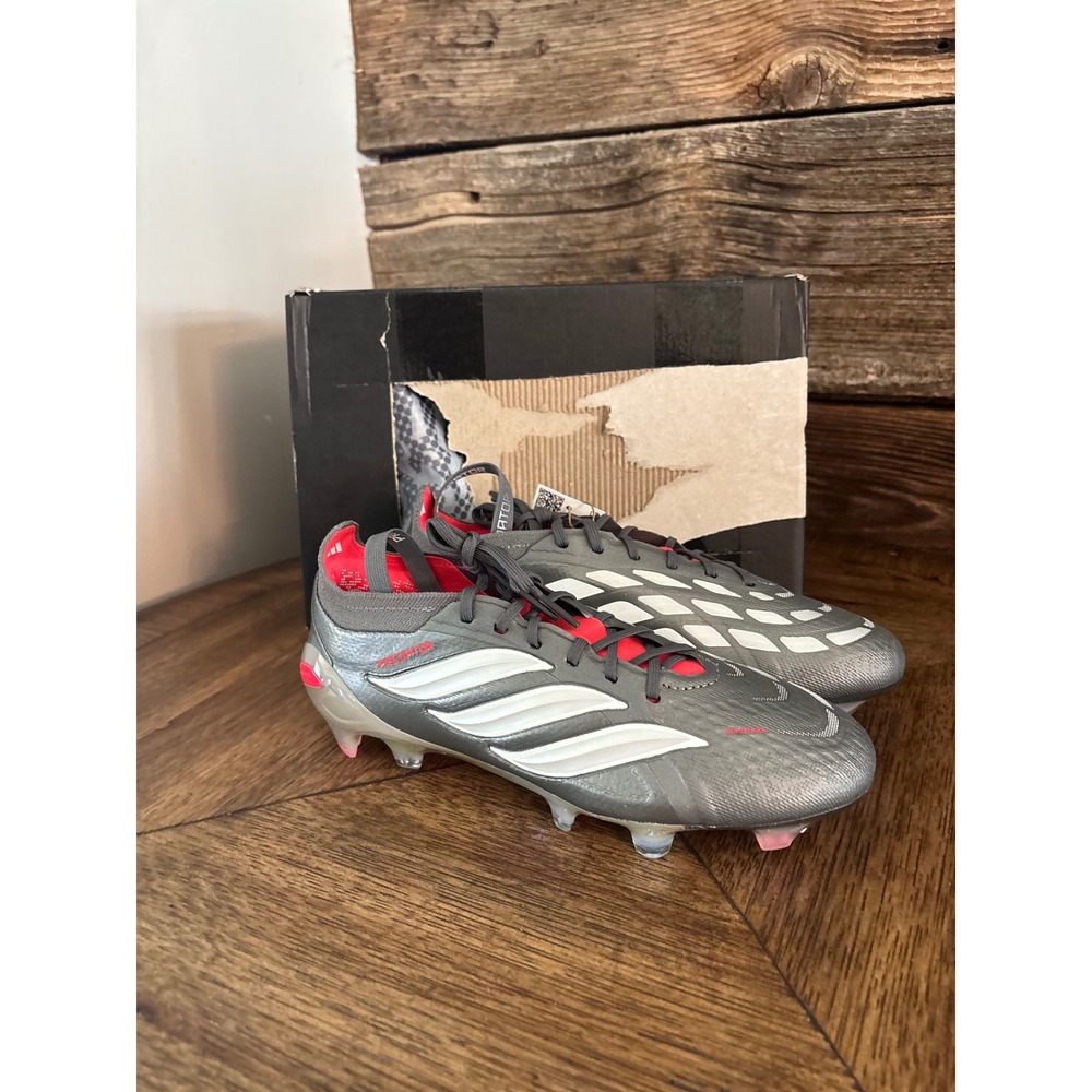 Adidas Predator Elite FT‎ FG Soccer Cleats Silver Red JS0379 Mens 5.5 Womens 6.5